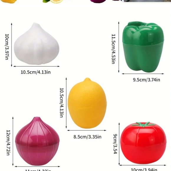 Storage Saving NEW Plastic Vegetable Containers Garlic Pepper Onion Lemon Tomato - Picture 5 of 5